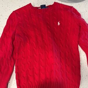Polo by Ralph Lauren Red Cable Knit Sweater